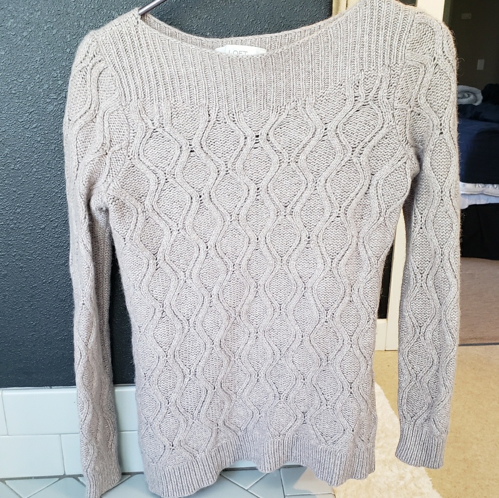 LOFT cableknit boatneck sweater